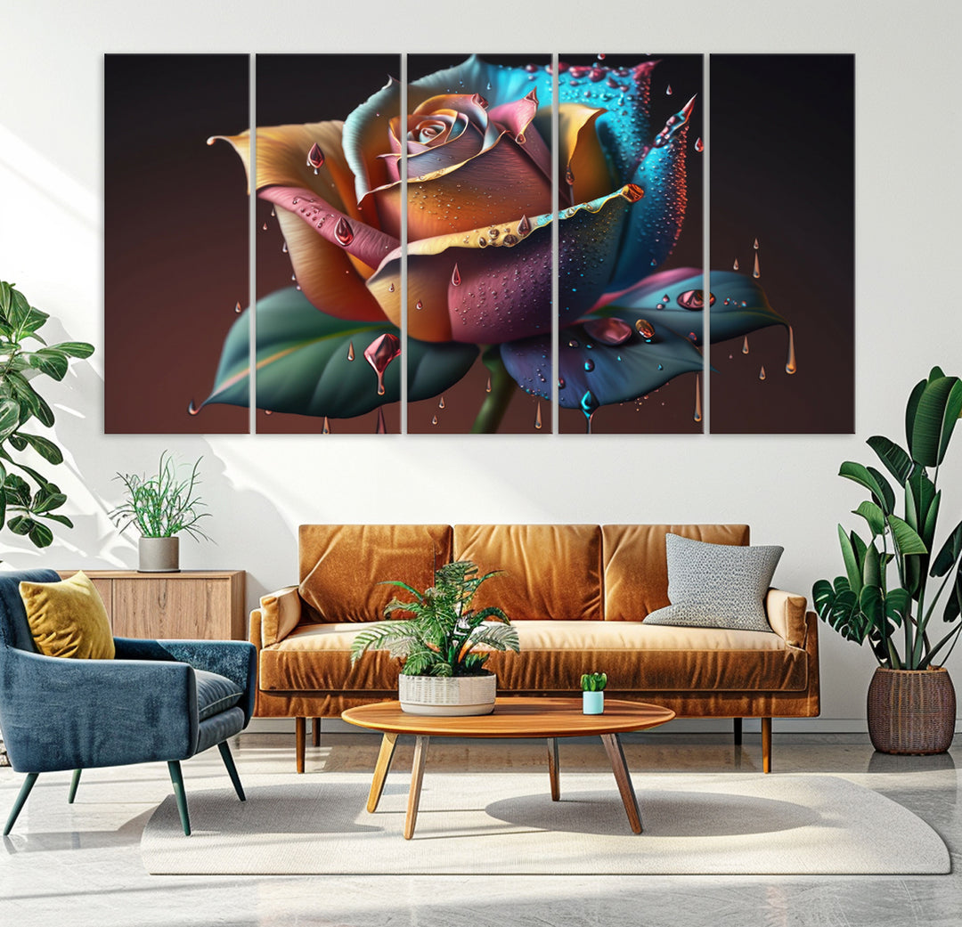 Abstract Rose Wall Art Canvas Print