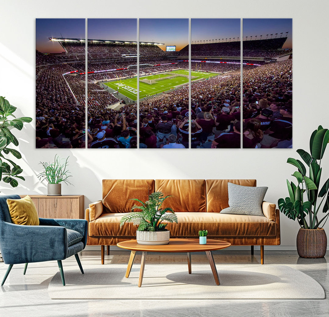 Texas A&M University Aggies Football Team Print - College Station Kyle Field Stadium Wall Art Canvas Print