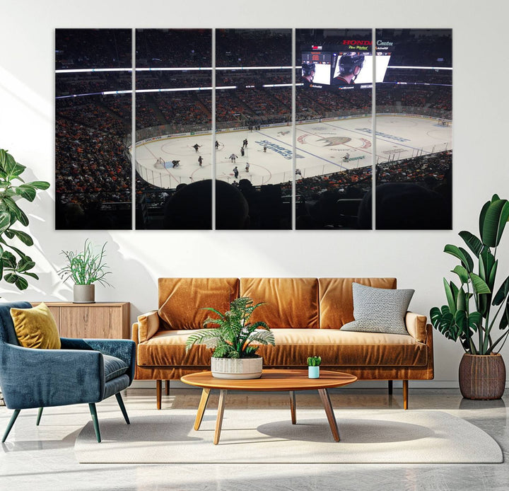 Honda Center California Anaheim Ducks Hockey Stadium Wall Art Canvas Print