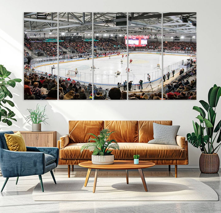 Lausanne Arena Ice Hockey Stadium Wall Art Canvas Print