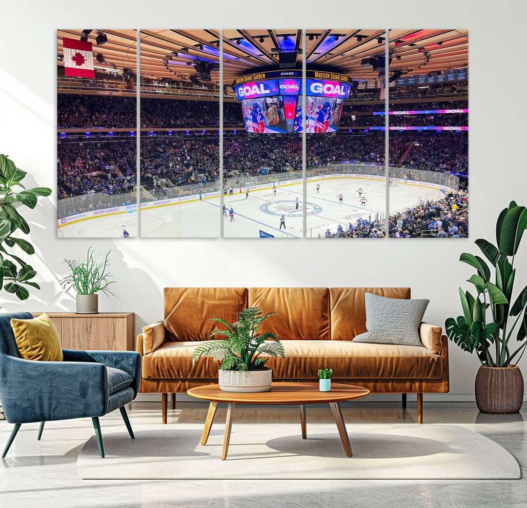 Madison New York Rangers Hockey Stadium Wall Art Canvas Print