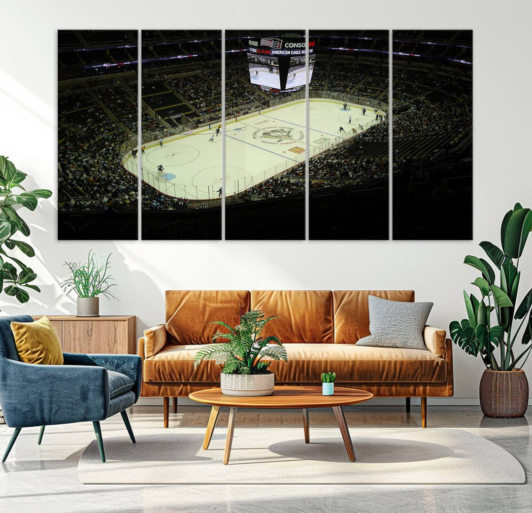 PPG Paints Arena Pennsylvania Pittsburgh Penguins Hockey Stadium Wall Art Canvas Print