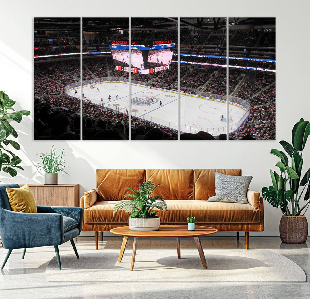 Rogers Place Edmonton Oilers Ice Hockey Stadium Wall Art Canvas Print