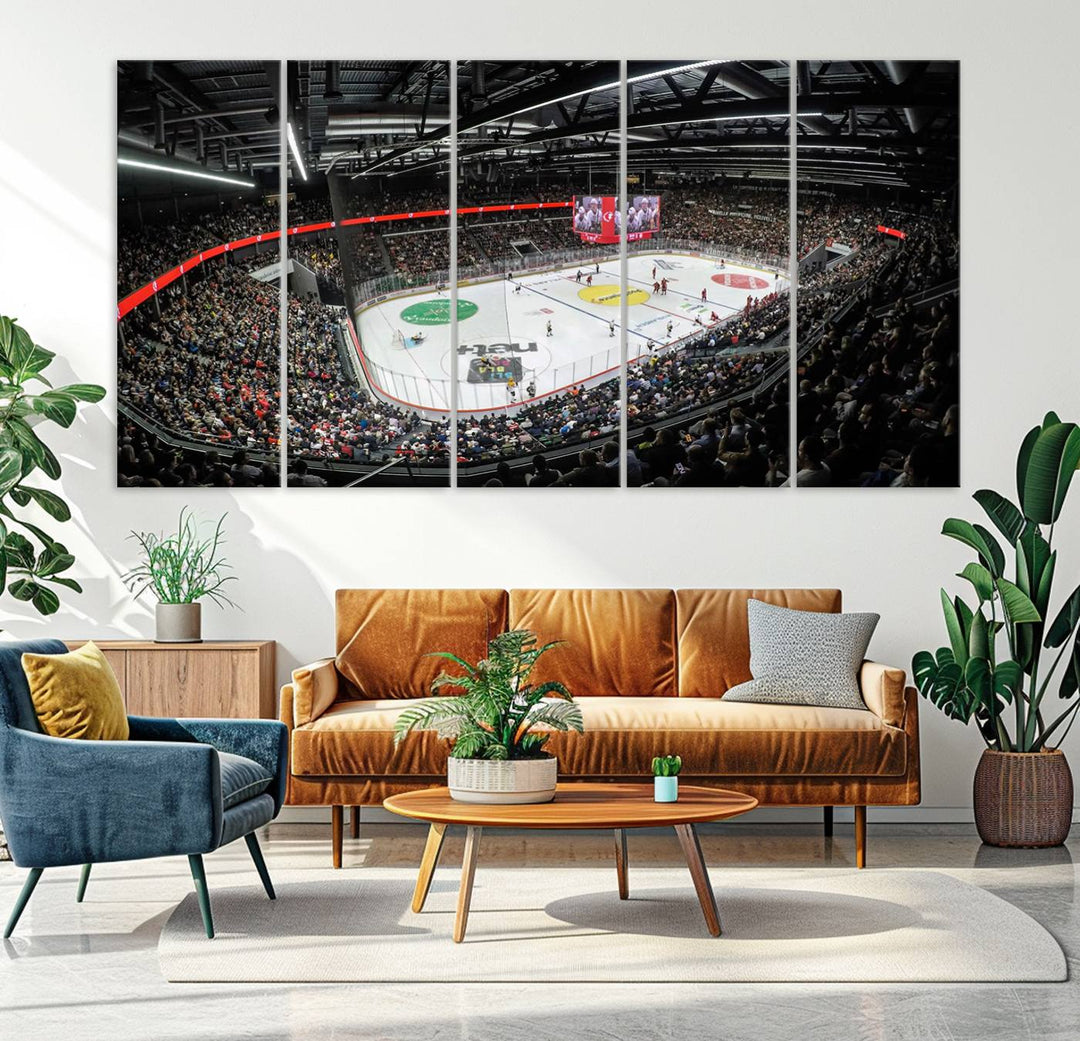 Vaudoise Lausanne Ice Hockey Arena Stadium Wall Art Canvas Print