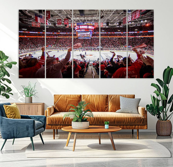 Carolina Hurricanes Ice Hockey Stadium Wall Art Canvas Print