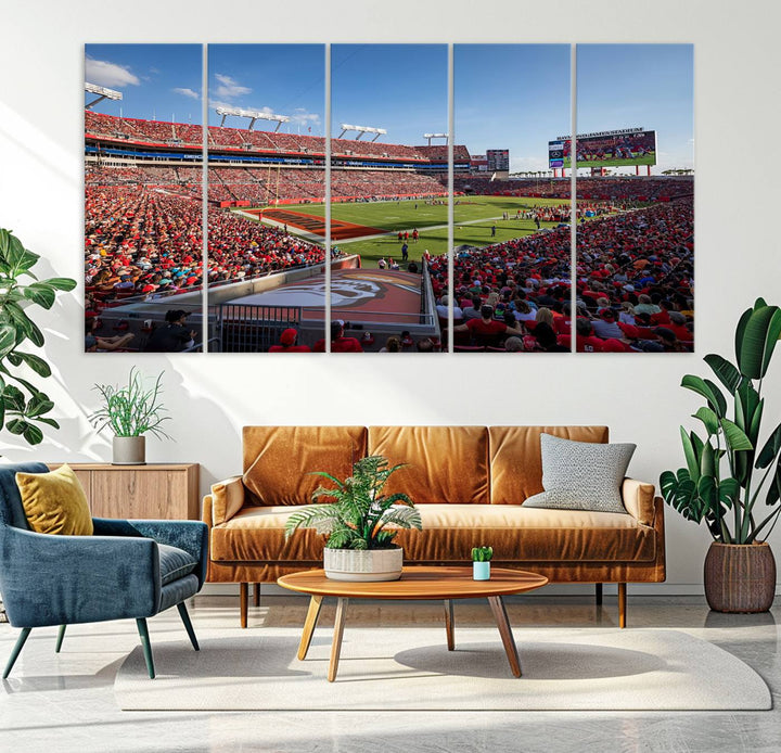 Florida Tampa Raymond James Stadium Wall Art Canvas Print - NFL Football Stadium Print