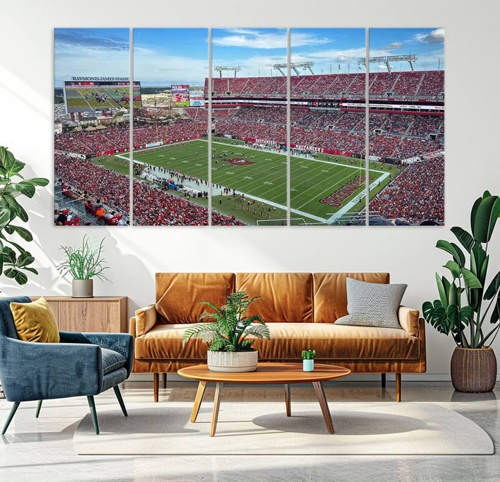 Florida Tampa Raymond James Stadium Wall Art Canvas Print - NFL Football Stadium Print