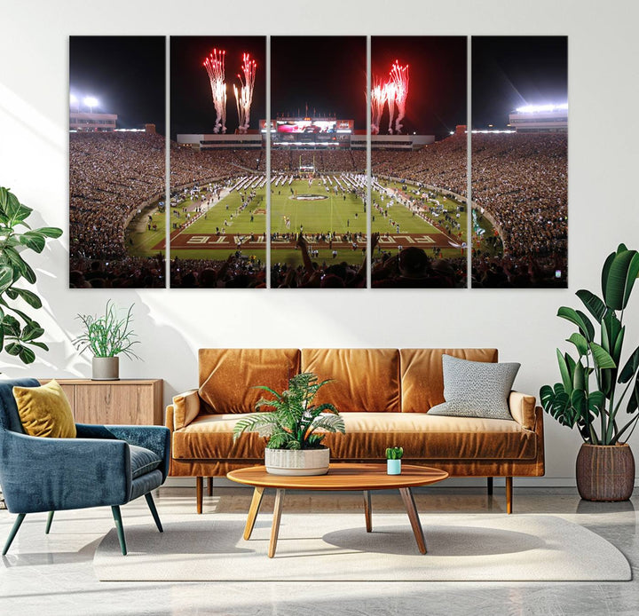 Florida State Seminoles Football Team Print - Tallahassee Doak Campbell Stadium Wall Art Canvas Print