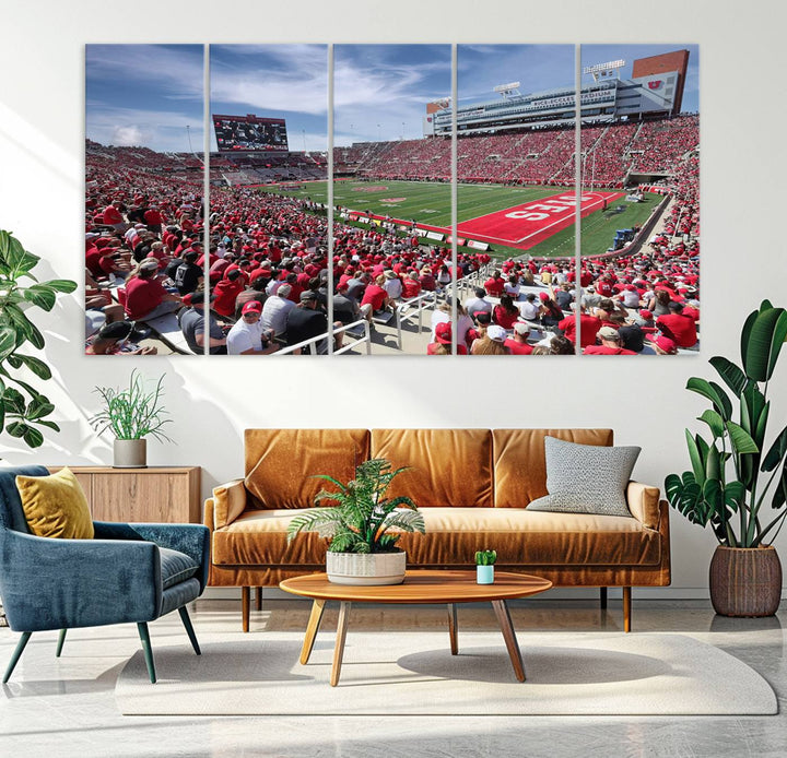 Utah Utes Football Team Print - Salt Lake City Rice-Eccles Stadium Wall Art Canvas Print