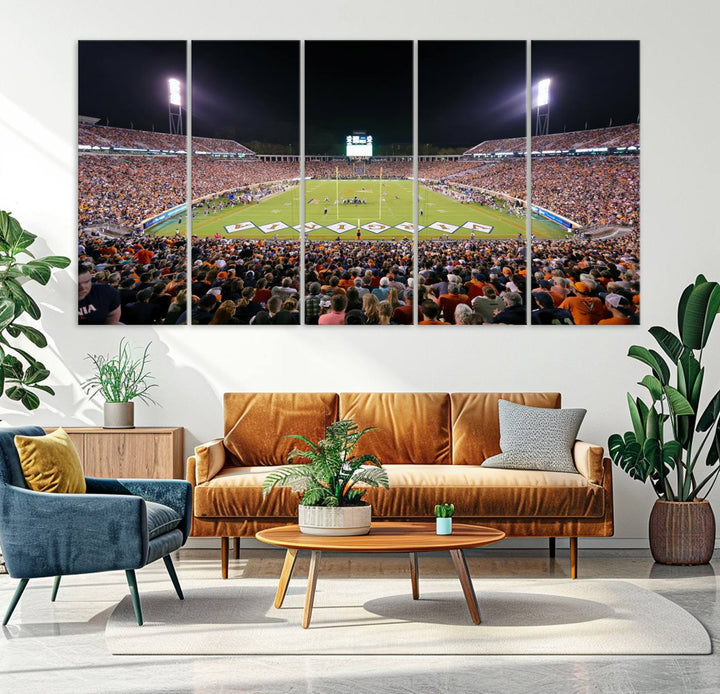 Virginia Cavaliers Football Team Print - Charlottesville Scott Stadium Wall Art Canvas Print