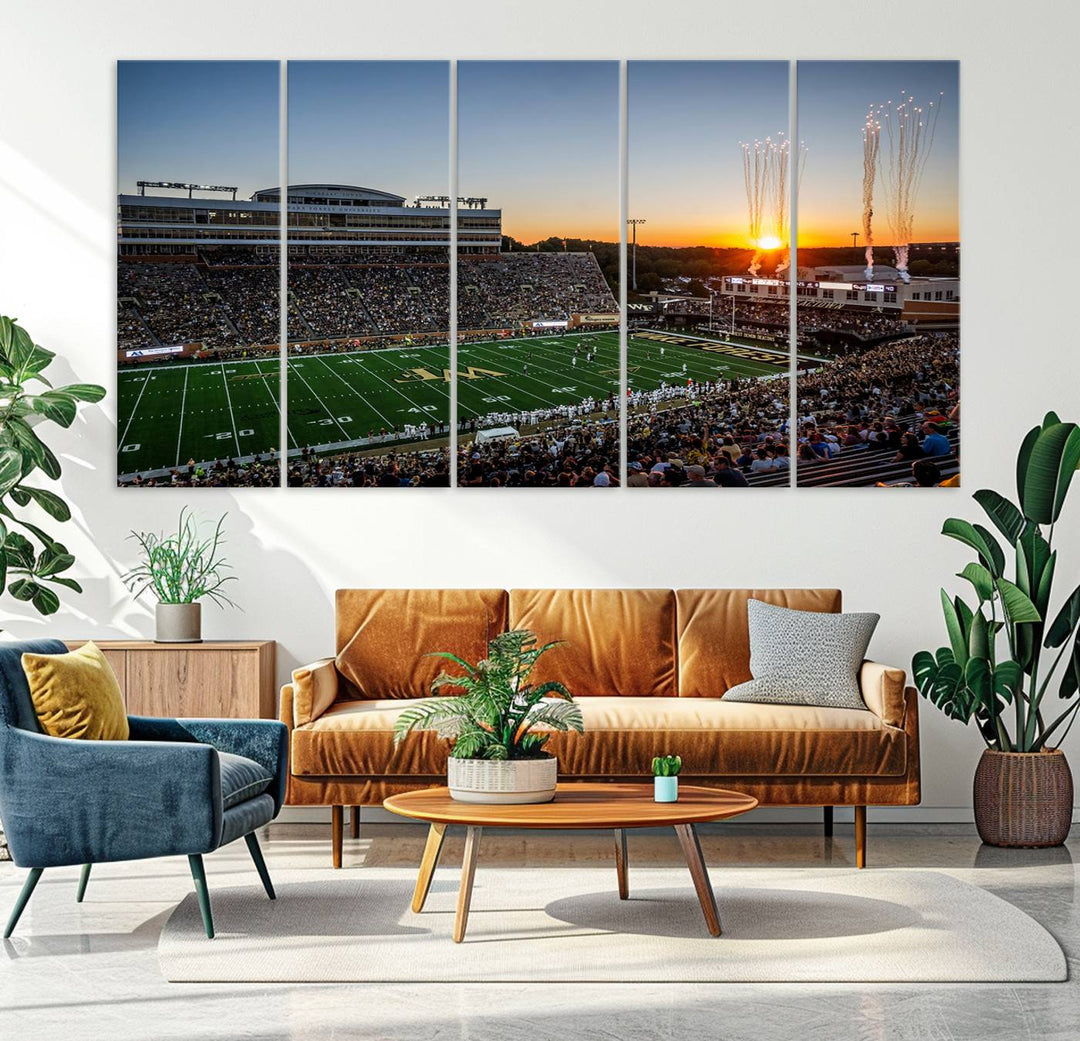 Demon Deacons Football Team Print - Winston-Salem Allegacy Federal Credit Union Stadium Wall Art Canvas Print