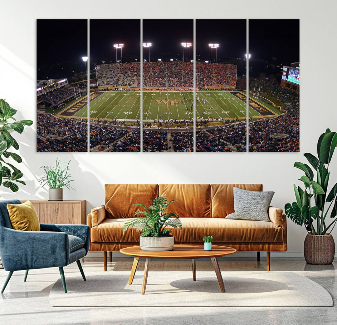 Demon Deacons Football Team Print - Winston-Salem Allegacy Federal Credit Union Stadium Wall Art Canvas Print