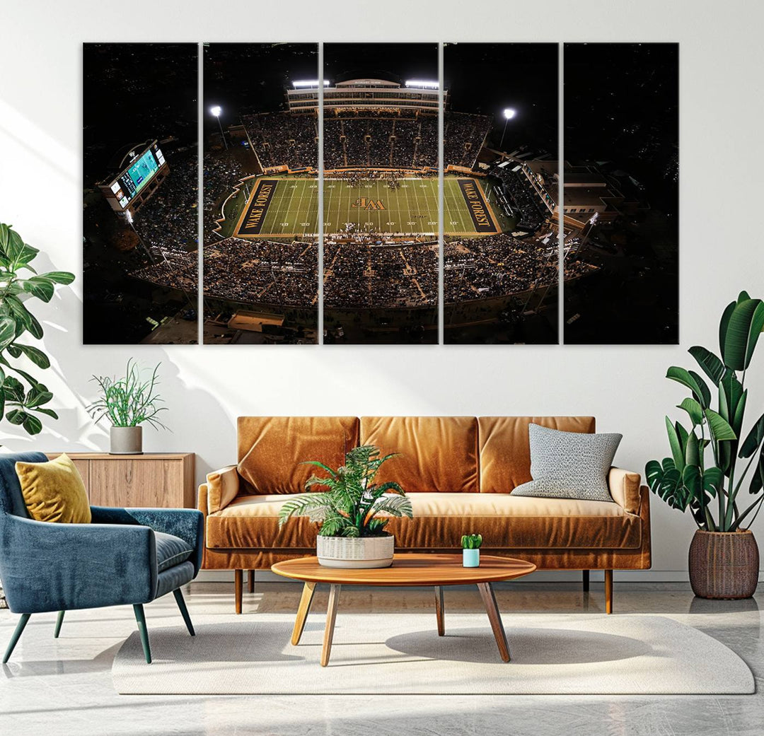 Wake Forest University Demon Deacons Football Team Print - Winston-Salem Allegacy Federal Credit Union Stadium Wall Art Canvas Print