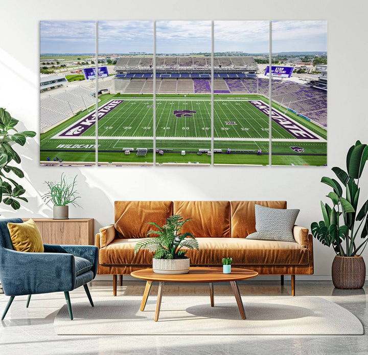 KState Wildcats Football Team Print - Manhattan Bill Snyder Family Football Stadium Wall Art Canvas Print