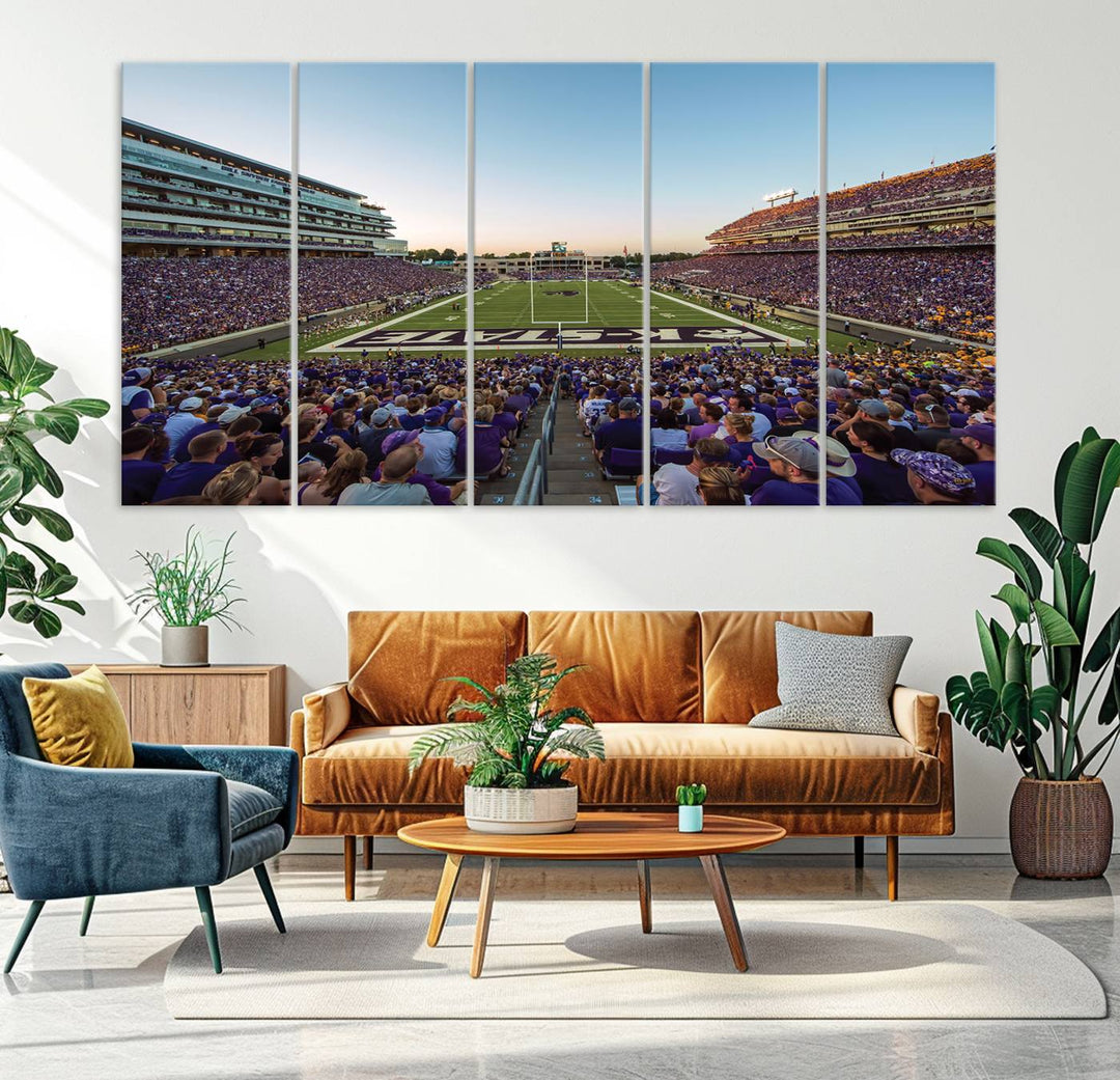 Kansas State University Wildcats Football Team Print - Manhattan Bill Snyder Family Football Stadium Wall Art Canvas Print