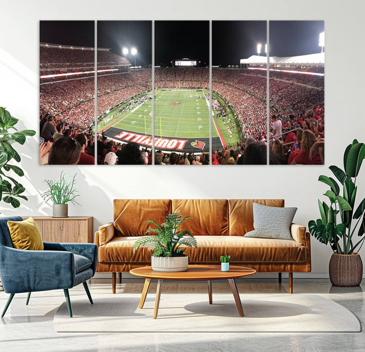 University of Louisville Cardinals Football Team Print - Louisville Cardinal Stadium Wall Art Canvas Print