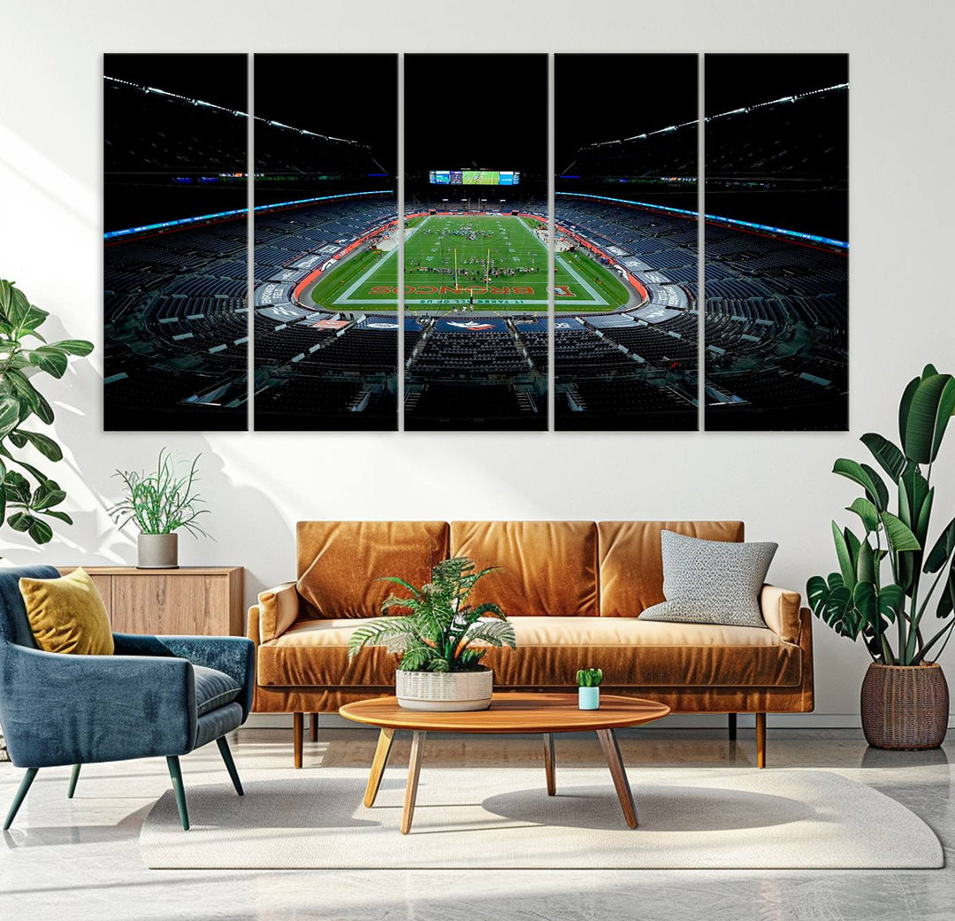 Denver Broncos Football Team Print - Denver Empower Field at Mile High Stadium Wall Art Canvas Print