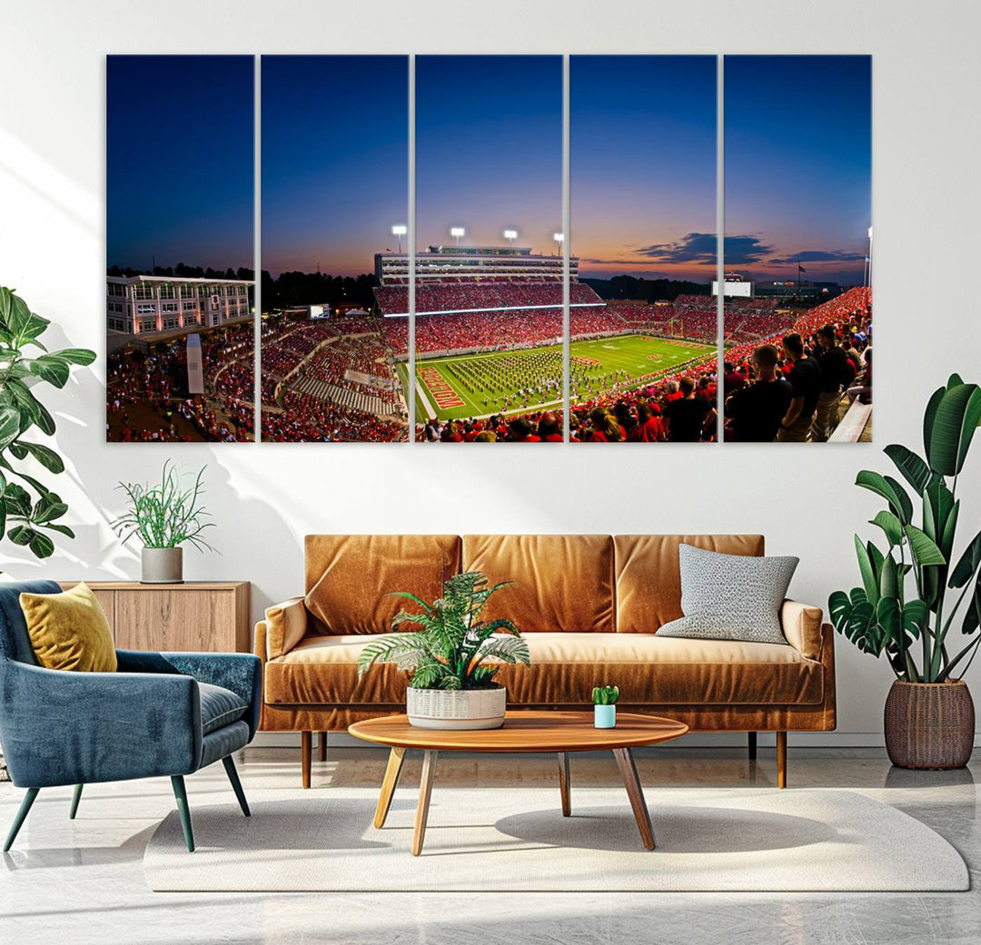 Wolfpack Football Team Print - Raleigh Carter-Finley Stadium Wall Art Canvas Print