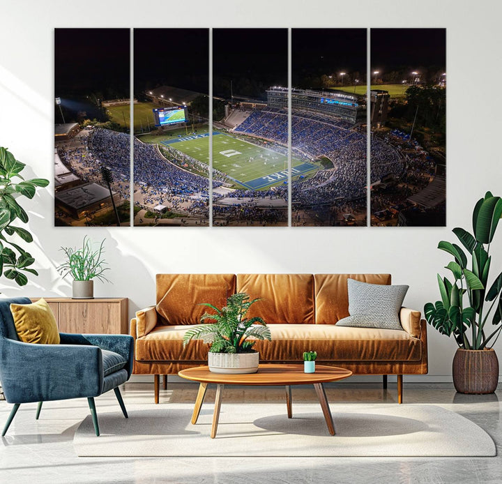 Duke University Blue Devils Football Team Print - Durham Wallace Wade Stadium Wall Art Canvas Print