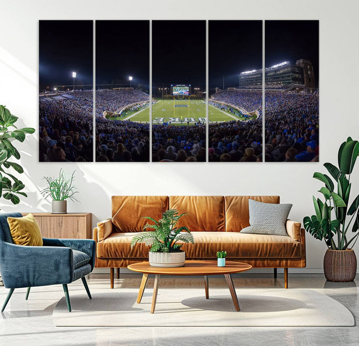 Duke University Blue Devils Football Team Print - Durham Wallace Wade Stadium Wall Art Canvas Print