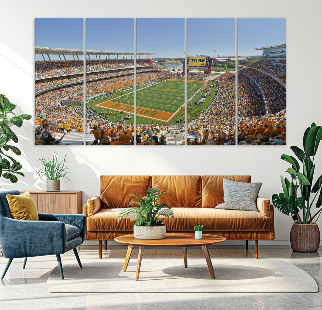 Baylor University Bears Football Team Print - Waco McLane Stadium Wall Art Canvas Print