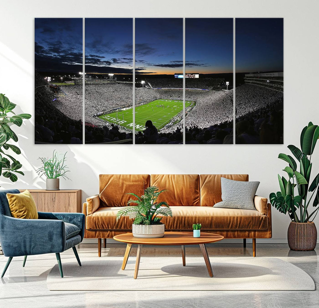 Penn State Nittany Lions Football Team Print - University Park Beaver Stadium Wall Art Canvas Print