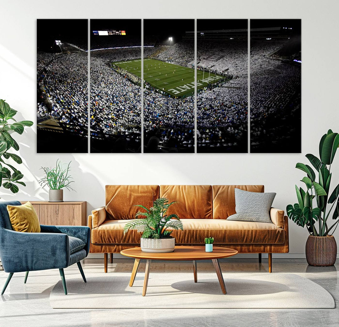 Penn State Nittany Lions Football Team Print - University Park Beaver Stadium Wall Art Canvas Print