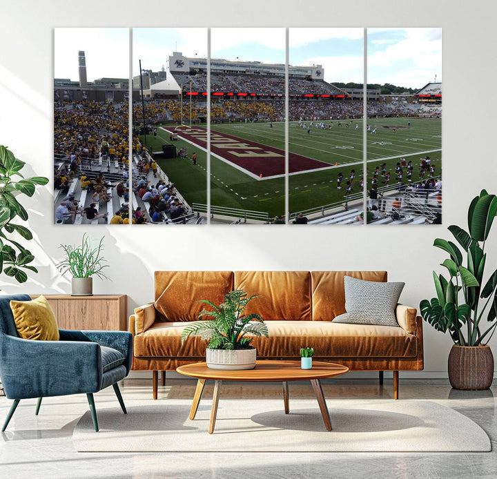 Boston College Eagles Football Team Print - Boston Alumni Stadium Wall Art Canvas Print