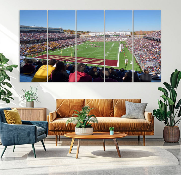 Boston College Eagles Football Team Print - Boston Alumni Stadium Wall Art Canvas Print