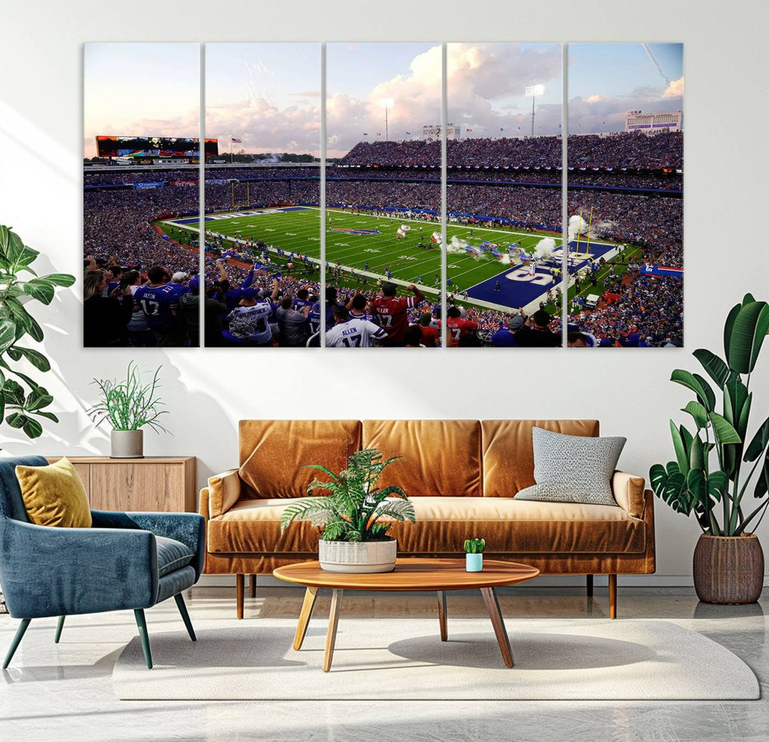 Buffalo Bills Football Team Print - Buffalo Highmark Stadium Wall Art Canvas Print