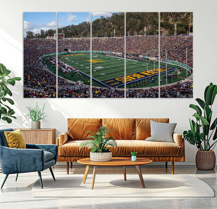 University of California Golden Bears Football Team Print - Berkeley California Memorial Stadium Wall Art Canvas Print