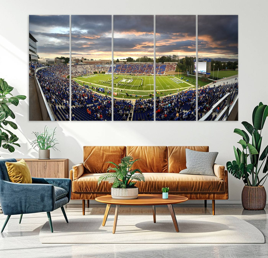 Duke University Blue Devils Football Team Print - Durham Wallace Wade Stadium Wall Art Canvas Print