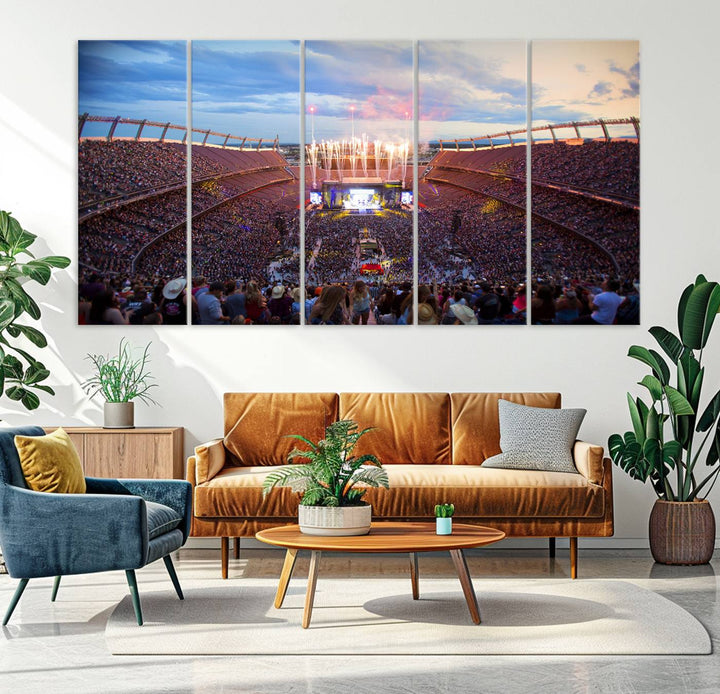 Denver Broncos Football Team Print - Empower Field at Mile High Stadium Wall Art Canvas Print