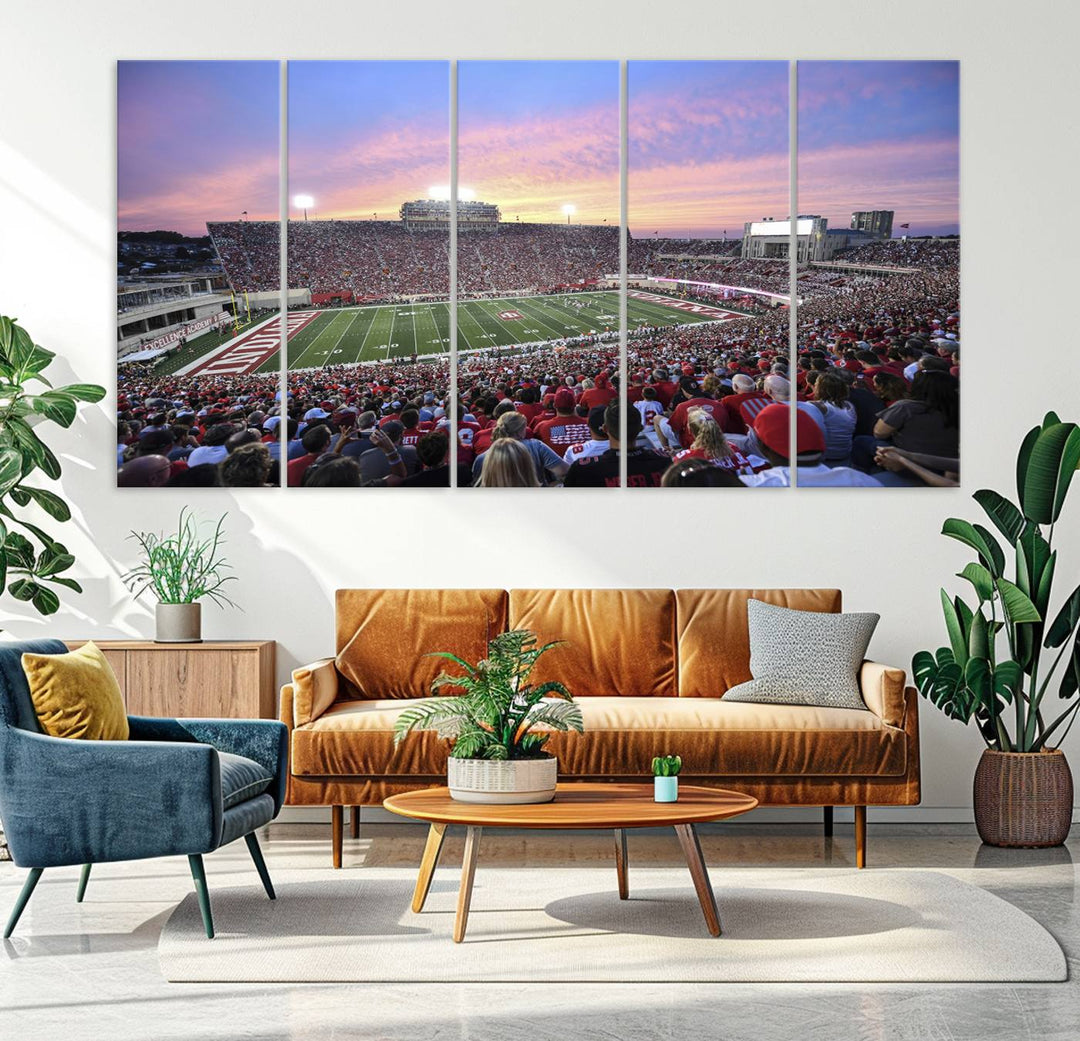 Indiana University Hoosiers Football Team Print - Bloomington Memorial Stadium Wall Art Canvas Print