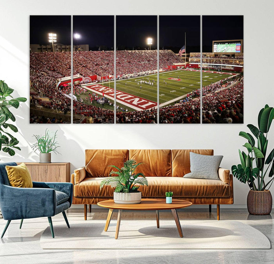 Indiana University Hoosiers Football Team Print - Bloomington Memorial Stadium Wall Art Canvas Print