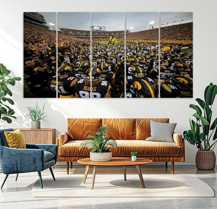 Iowa University Hawkeyes Football Team Print - Iowa City Kinnick Stadium Wall Art Canvas Print