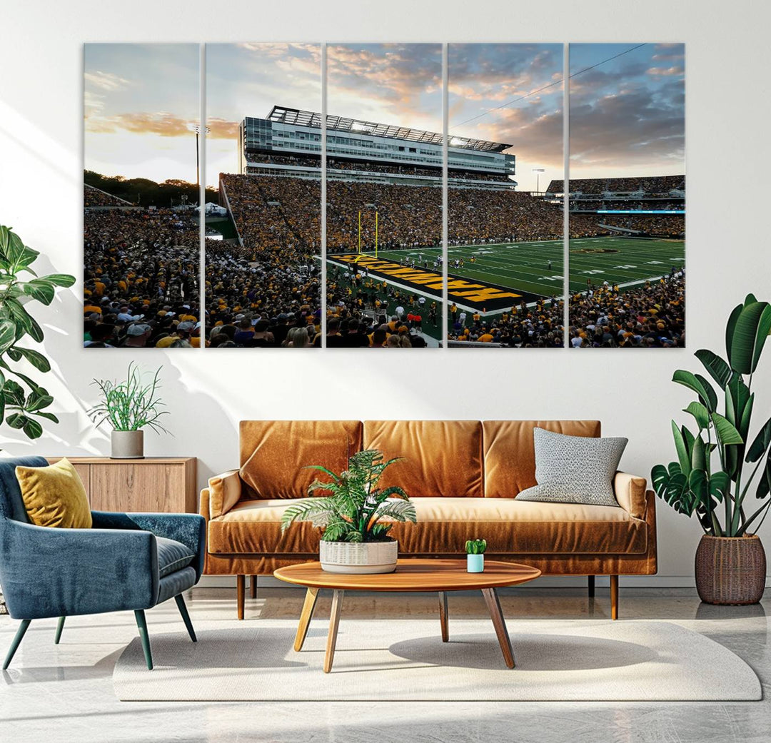 Iowa University Hawkeyes Football Team Print - Iowa City Kinnick Stadium Wall Art Canvas Print