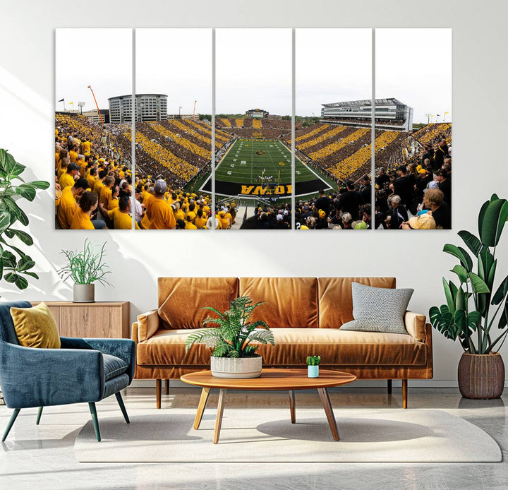 Iowa University Hawkeyes Football Team Print - Iowa City Kinnick Stadium Wall Art Canvas Print