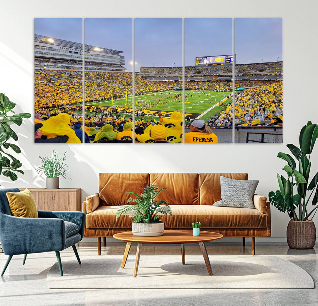 Iowa University Hawkeyes Football Team Print - Iowa City Kinnick Stadium Wall Art Canvas Print