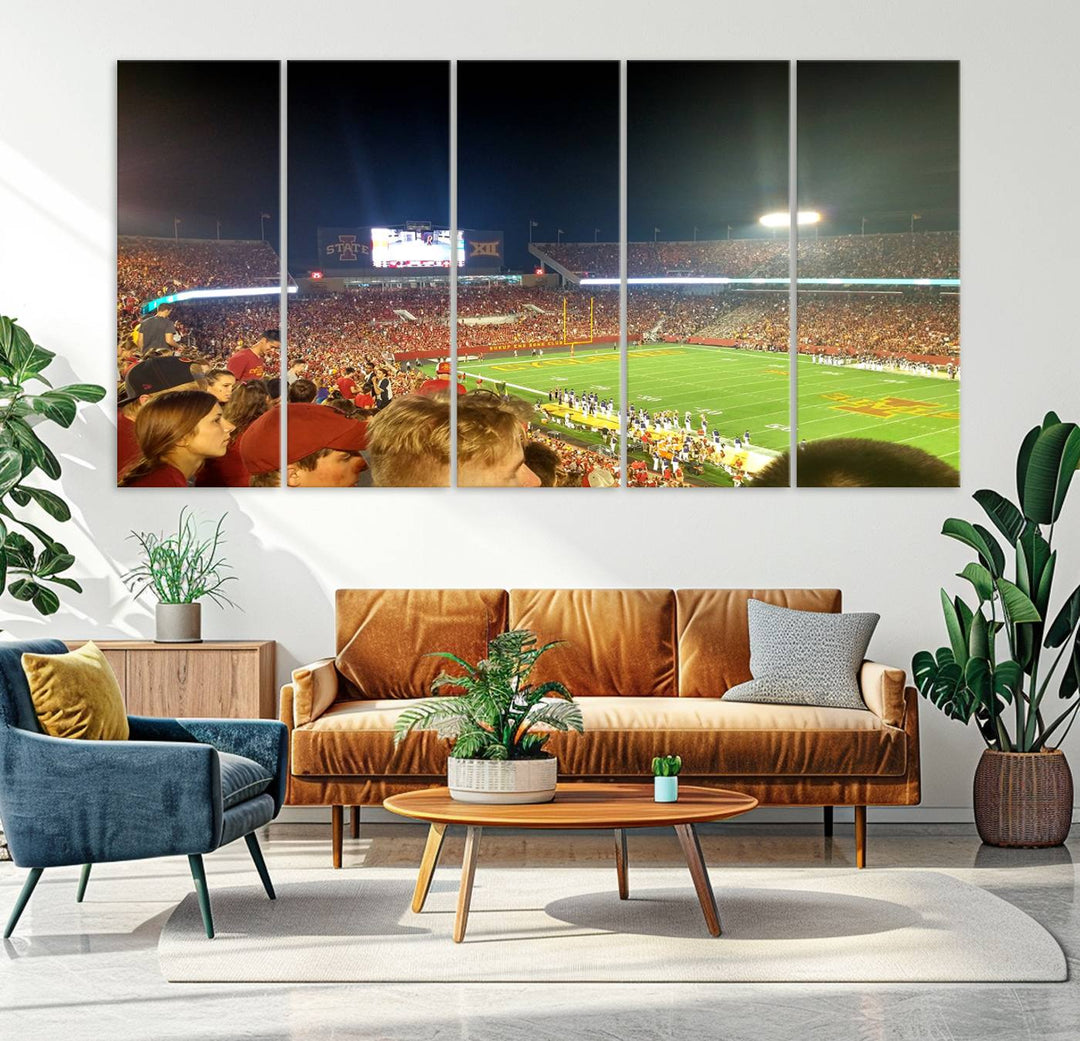 Iowa State University Cyclones Football Team Print - Jack Trice Stadium Ames Wall Art Canvas Print