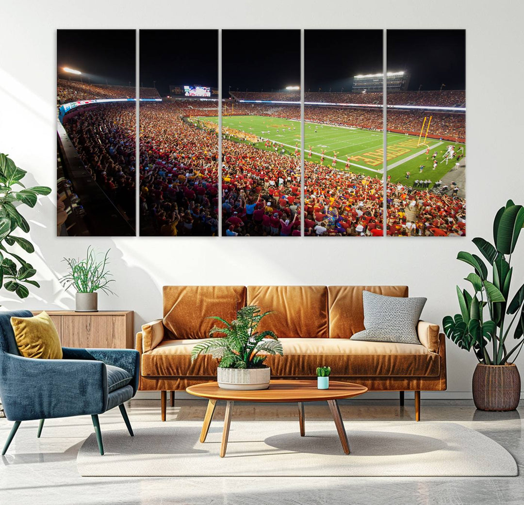 Iowa State University Cyclones Football Team Print - Ames Jack Trice Stadium Wall Art Canvas Print