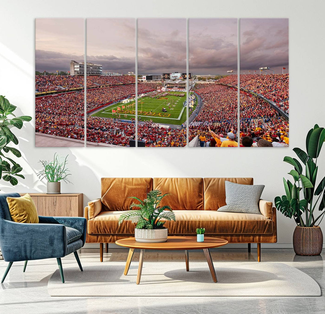 Iowa State University Cyclones Football Team Print - Ames Jack Trice Stadium Wall Art Canvas Print