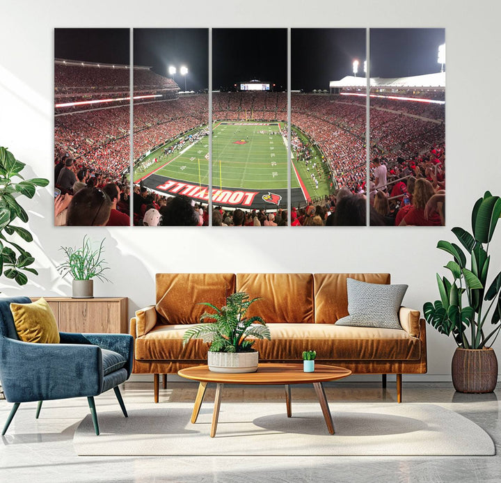 University of Louisville Cardinals Football Team Print - Louisville Cardinal Stadium Wall Art Canvas Print