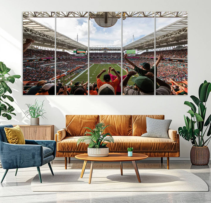 Miami Hurricanes Football Team Print - Miami Hard Rock Stadium Wall Art Canvas Print