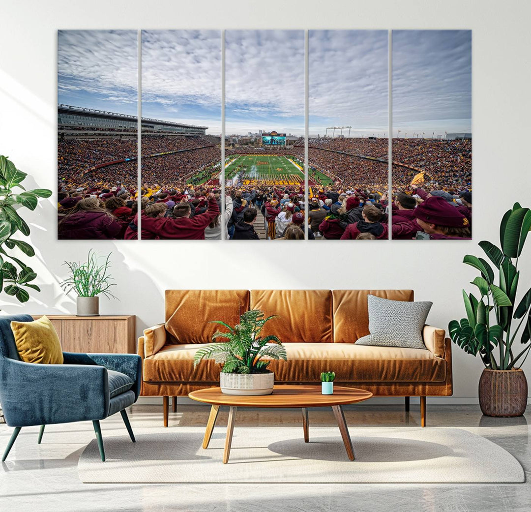 The University of Minnesotas Huntington Bank Stadium features vibrant wall art.