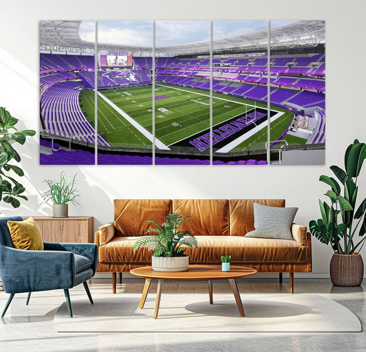 Northwestern University Wildcats Football Team Print - Evanston Ryan Field Wall Art Canvas Print