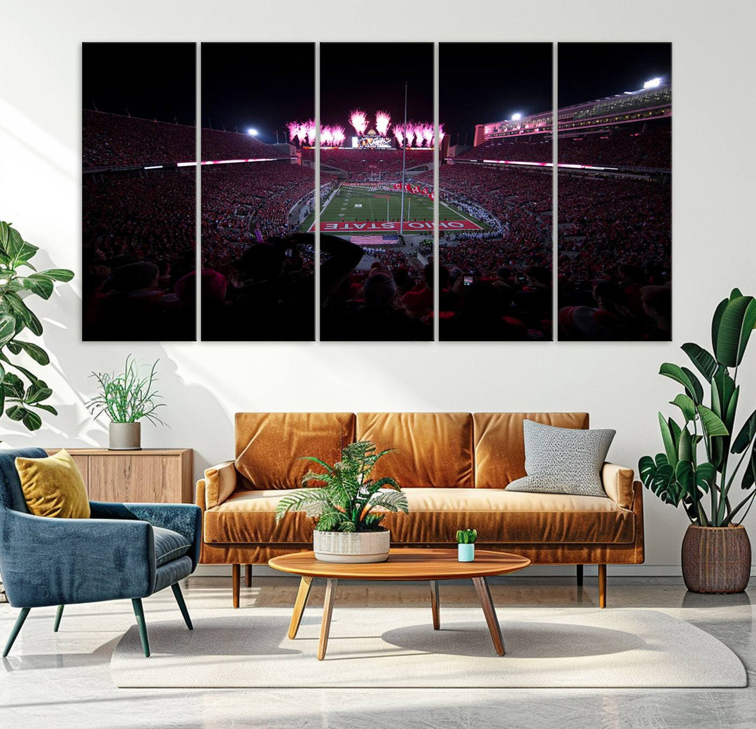 Ohio State University Buckeyes Football Team Print - Columbus Ohio Stadium Wall Art Canvas Print