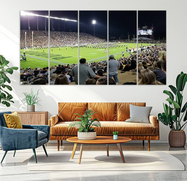 Purdue University Boilermakers Football Team Print - West Lafayette Ross-Ade Stadium Wall Art Canvas Print