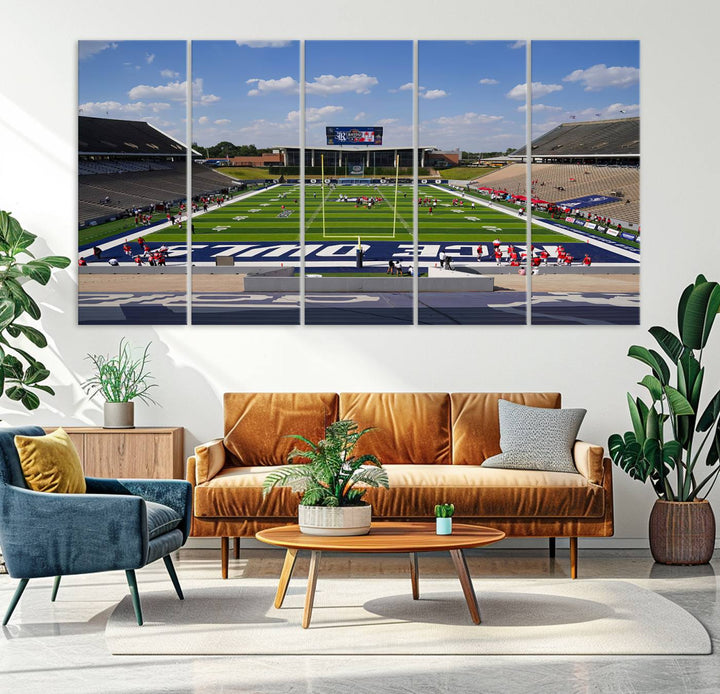 Rice University Owls Football Team Print - Houston Rice Stadium Wall Art Canvas Print