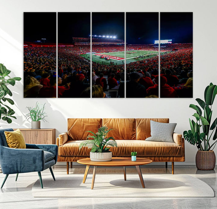 Rutgers Scarlet Knights Football Team Print - SHI Stadium, Piscataway Wall Art Canvas Print